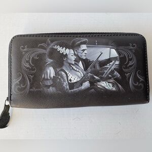 DGA David Gonzales Ride Or Die Rockabilly Womens Clutch Zipper Wallet